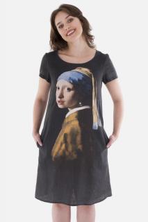 Šaty midi Jan Vermeer Girl with a Pearl Earring Kr velikost: EU 42