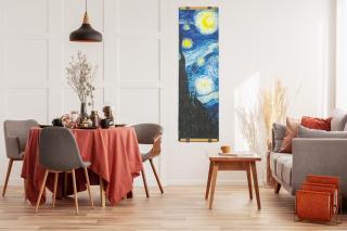 Tapiserie 100 % len, 145x45 cm, Vincent Van Gogh Hvězdná noc/ Starry night