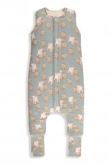 Celoroční spací pytel s nohavicemi Sleepee Vintage Animals Sky Blue/Cream M