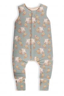 Celoroční spací pytel s nohavicemi Sleepee Vintage Animals Sky Blue/Cream XS