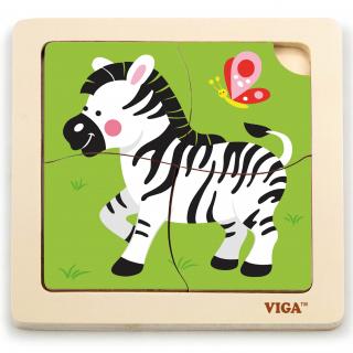 Praktické dřevěné puzzle Viga, Zebra