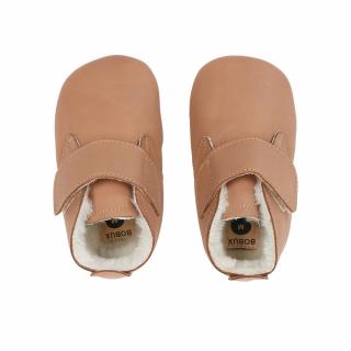 Kožené barefoot capáčky Bobux - Desert Arctic Caramel Velikost botiček: S 16-17