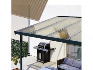 Hliníková pergola Terrassendach Premium - bronzový akryl / antracitová konstrukce Rozměr: 7,12 x 4,06, Varianta: Terrassendach Premium - bronzový…