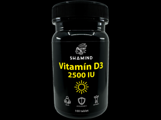 Vitamín D3 z lišejníku 2500IU - 100 kapslí v lahvičce