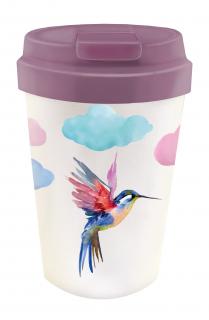 Cestovní hrnek Bioloco Easy cup Watercolor bird 350 ml