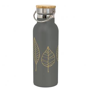 Nerezová lahev Pure Gold Leaves anthracite, 500 ml