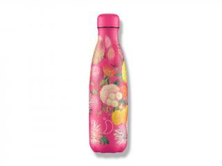 Termoláhev Chillys Bottles - Pink Pompoms 500ml, edice Florals/Original