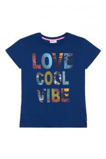 Dívčí tričko Love Cool Vibe - navy  Winkiki - kvalita z přírodních materiálů. Barva: Navy, Velikost: 140