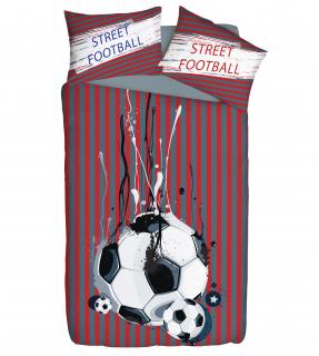 Set dětského povlečení pro kluky i teenagery - Street Football  . Winkiki. Kvalitní materiál. 100% bavlna. Úprava satén.