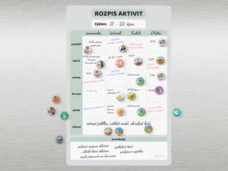 Rozpis aktivit - týdenní kalendář až pro 4 osoby Hodnota: B