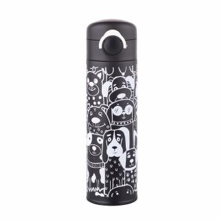 Termoska černá 320ml pejsci - Altom Design (Black thermos 320ml dogs - Altom Design)