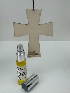 Vonný křížek do auta, vůně šťavnatý pomeranč (Voňavý křížek do auta s vůní šťavnatý pomeranč)