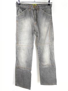 Kevlarové rifle DRAGGIN JEANS bez chráničů, vel: 32/L (Šedé motorkářské rifle)