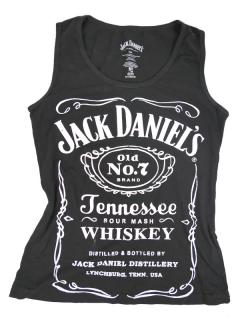 Zánovní dámské tílko Jack Daniels, vel: M (Bavlněné černé tílko)