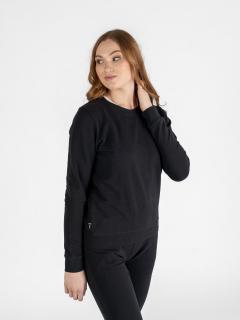 Dámská prodloužená mikina bez kapuce | Deep black S, LONG