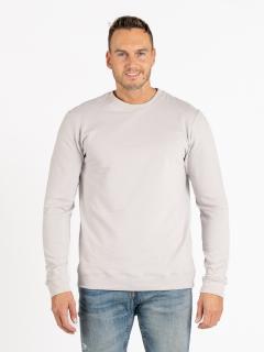 Pánská prodloužená mikina bez kapuce | Light gray XL