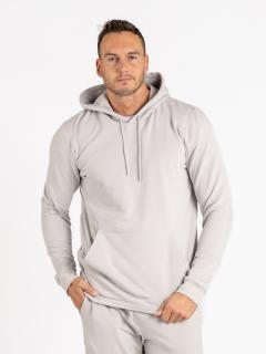 Pánská prodloužená mikina s kapucí | Light gray XL