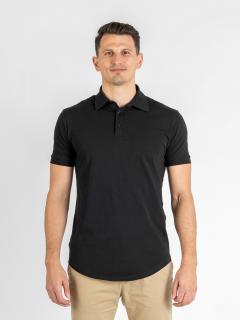 Pánská prodloužená polokošile | Deep black Slim, L