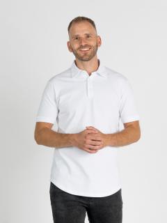 Pánská prodloužená polokošile | Pure white Slim, L