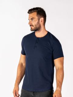 Pánské klasické tričko | knoflíček | Navy | VÝPRODEJ Slim, 4XL