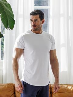 Pánské prodloužené tričko | óčko | Pure white Slim, L