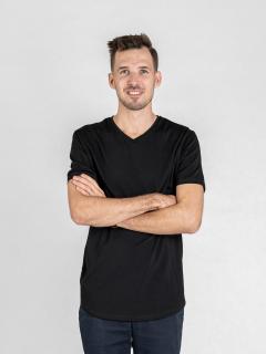 Pánské prodloužené tričko | véčko | Deep black Slim, L