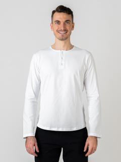 Pánský klasický dlouhý rukáv | knoflíček | Pure white | VÝPRODEJ Slim, XL