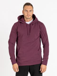 UNISEX prodloužená mikina s kapucí | Aubergine | VÝPRODEJ XS