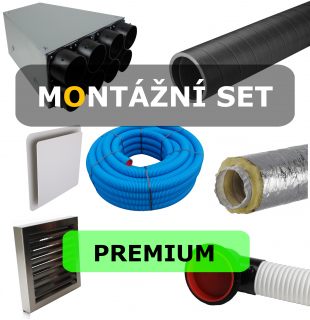 Montážní set rozvodů pro rekuperaci - PREMIUM.  Pro objekt 100 m2