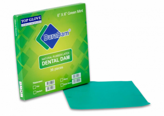 Latexová blána Dental Dam, 52 ks, 12.7 x 12.7 cm, máta Barva: Zelená