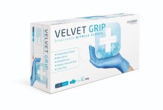 Rukavice nitrilové Velvet Grip, 100 ks, modré, nepudrované Rozměr: L