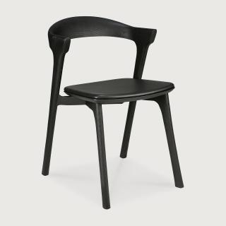 ETHNICRAFT JÍDELNÍ ŽIDLE BOK ČERNÁ KŮŽE / Bok dining chair