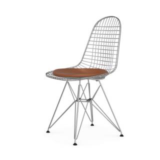 VITRA DRÁTĚNÁ ŽIDLE WIRE CHAIR DKR - Chrom s polstrem kůže koňak