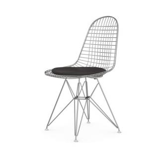 VITRA DRÁTĚNÁ ŽIDLE WIRE CHAIR DKR - Chrom s polstrem sedák z látky Hopsak