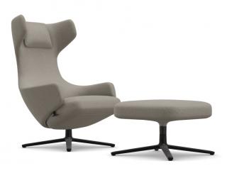 VITRA KŘESLO Grand Repos & Ottoman LÁTKA DUMET, barva beige/grey