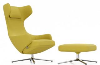 VITRA KŘESLO Grand Repos & Ottoman LÁTKA MELLO, barva canary