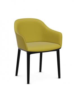 VITRA KŘESLO SOFTSHELL SIDE CHAIR FOUR  LEGGED BASE, LASER YELLOW/PASTEL GREEN