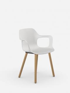 VITRA ŽIDLE  HAL ARMCHAIR WOOD BÍLÁ / HAL ARMCHAIR WOOD WOODEN BASE, WHITE