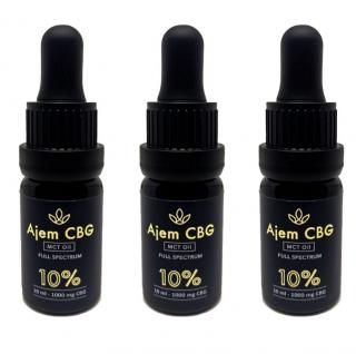 Ajem FiT - Doplňky Stravy | Fullspectrum CBG 10% (MCT olej) -10ml (AjemFiT) - 3 Lahvičky -30ml (3000mg) AJEM2