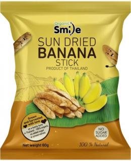 ORGANIC SMILE | Sušené Banánky (Tyčinky) -60g (Thajsko) - 1 Balení - (60g) SMIL4