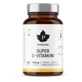 SUPER VITAMIN D3 (4000iu) - KAPSLE (PUHDISTAMO) - 120 kapslí