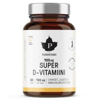 SUPER VITAMIN D3 (4000iu) - KAPSLE (PUHDISTAMO) - 60 kapslí