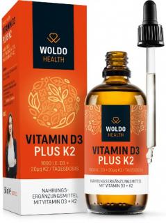 Vitamín D3+K2 (kapky) v MCT -50ml (WOLDOHEALTH) WOL4