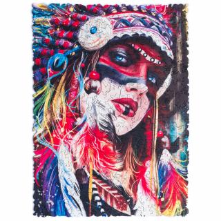 Dřevěné puzzle - ETHNIC GIRL Velikost: KS - 28 x 38 cm, 500 dílku