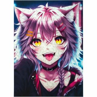 Dřevěné puzzle - Neko Chan