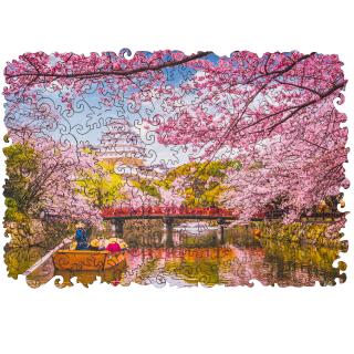 Dřevěné puzzle - Sakura Velikost: M - 31 x 23 cm, 250 dílku