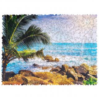 Dřevěné puzzle - Tropical Beach Velikost: M - 31 x 23 cm, 250 dílku