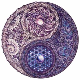 Dřevěné puzzle Unidragon - MANDALA Overarching Opposites Velikost: KS - 33 x 33 cm, 350 dílku