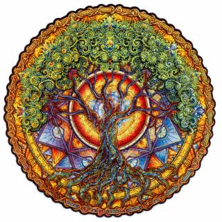 Dřevěné puzzle Unidragon - MANDALA Tree Of Life Velikost: KS - 33 x 33 cm, 350 dílku