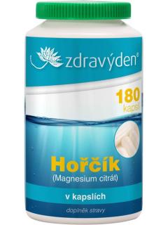 Hořčík (Magnesium citrát) 180 kapslí